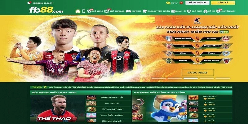 Giao diện FB88 ấn tượng ngay lần đầu truy cập